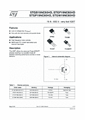 DataSheet STGF19NC60HD pdf